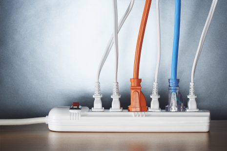 plug loads connected into a power strip