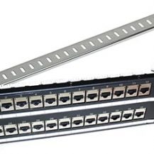 PowerCat 6A 48 Port Angled Patch Panel 568A/B Shielded with Cable Management - 2U